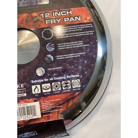 David Burke Geo Clad 12 Inches Heavy Stainless Steel Skillet Frying Pan New - Picture 8 of 9
